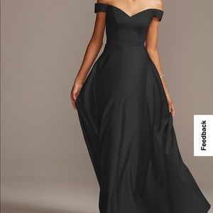 Satin black bridesmaid dress.